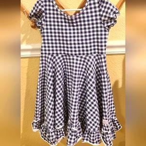 Sweet Honey girls 6Y black and white gingham dress, soft, quality fabric.